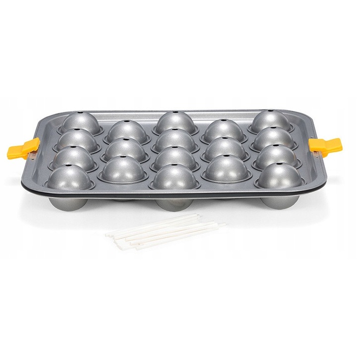 Форма/тава за кейк попс Patisse SILVER-TOP, от стомана ECCS 0,60 мм, с незалепващо покритие Whitford Skandia, сребриста, 32x29 см, 1 бр
