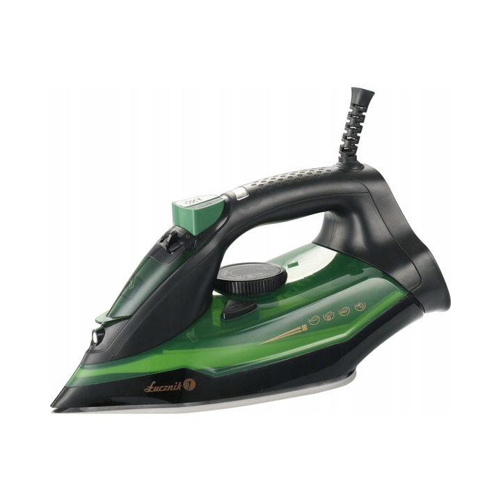 Lucznik SI-2800 Bottle Green gőzölős vasaló, 2800 W, kerámia talp, gőzlöket 126 g/perc, Anti-Calc és Anti-Drip rendszer, 350 ml tartály, Többszínű