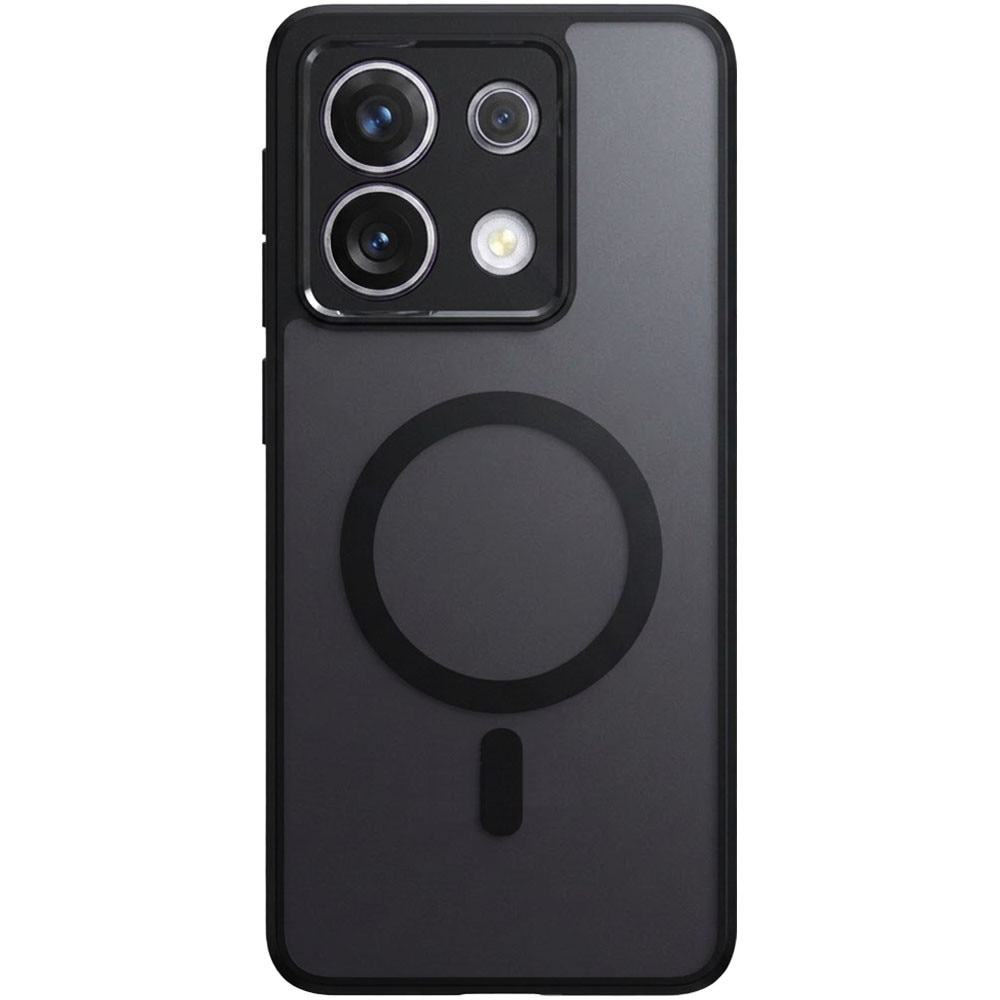 Husa cu magnet pentru Xiaomi Redmi Note 13 Pro 5G, Magnetic Defense Remastered, Policarbonat mat, Spate fumuriu, Colturi cu protectie antisoc, Atasare magnetica, Wireless charging, Negru