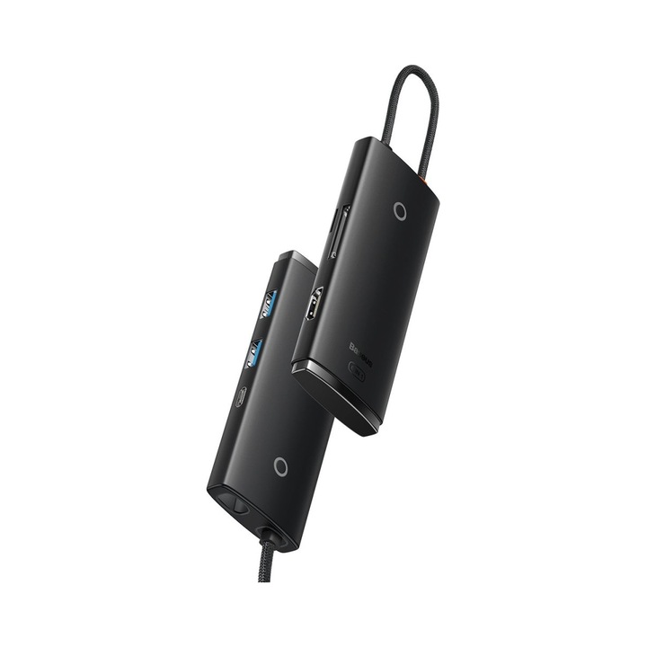 Адаптер Baseus Lite Series Hub USB-C 6 порта черен 20см