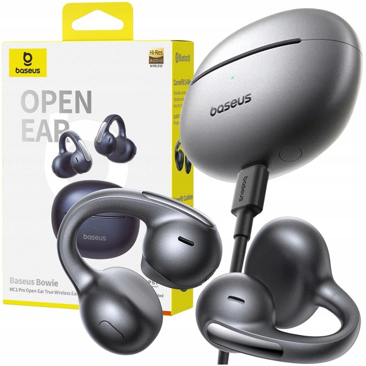 Безжични слушалки Baseus Bowie MC1 Pro OWS, open-ear, true wireless, с USB-C зареждане, Черни