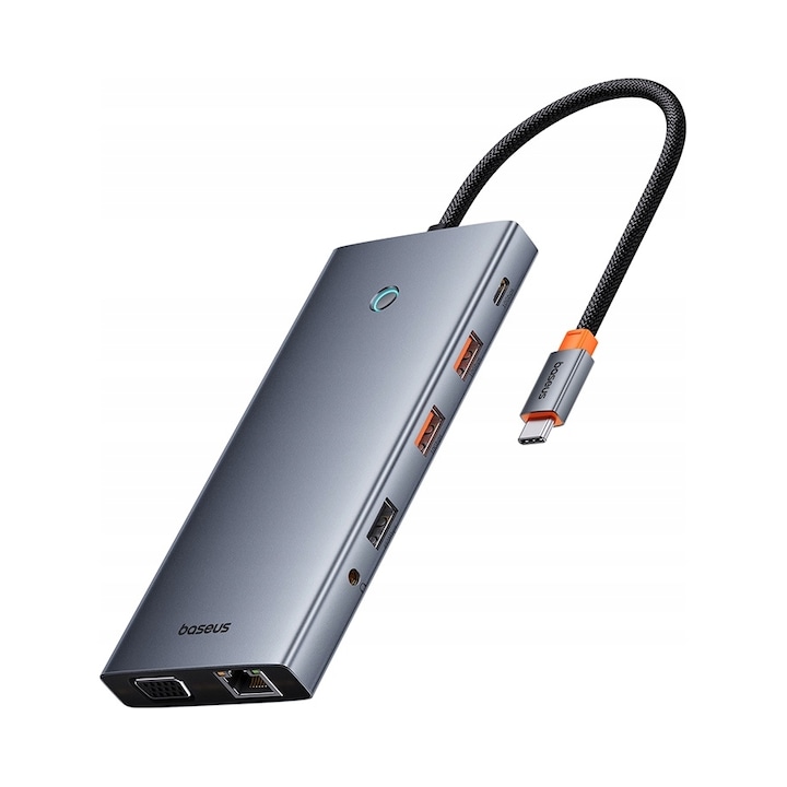 Хъб USB-C Baseus PortalJoy 13 порта, 8K, космическо сиво, 14.5x6.4x1.45см