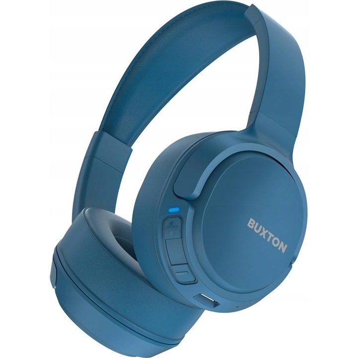 Casti on-ear fara fir Buxton BHP 7300 BT 5.0, bluetooth 5.0, pana la 26 ore redare, pliabile, microfon incorporat, USB-C, albastru