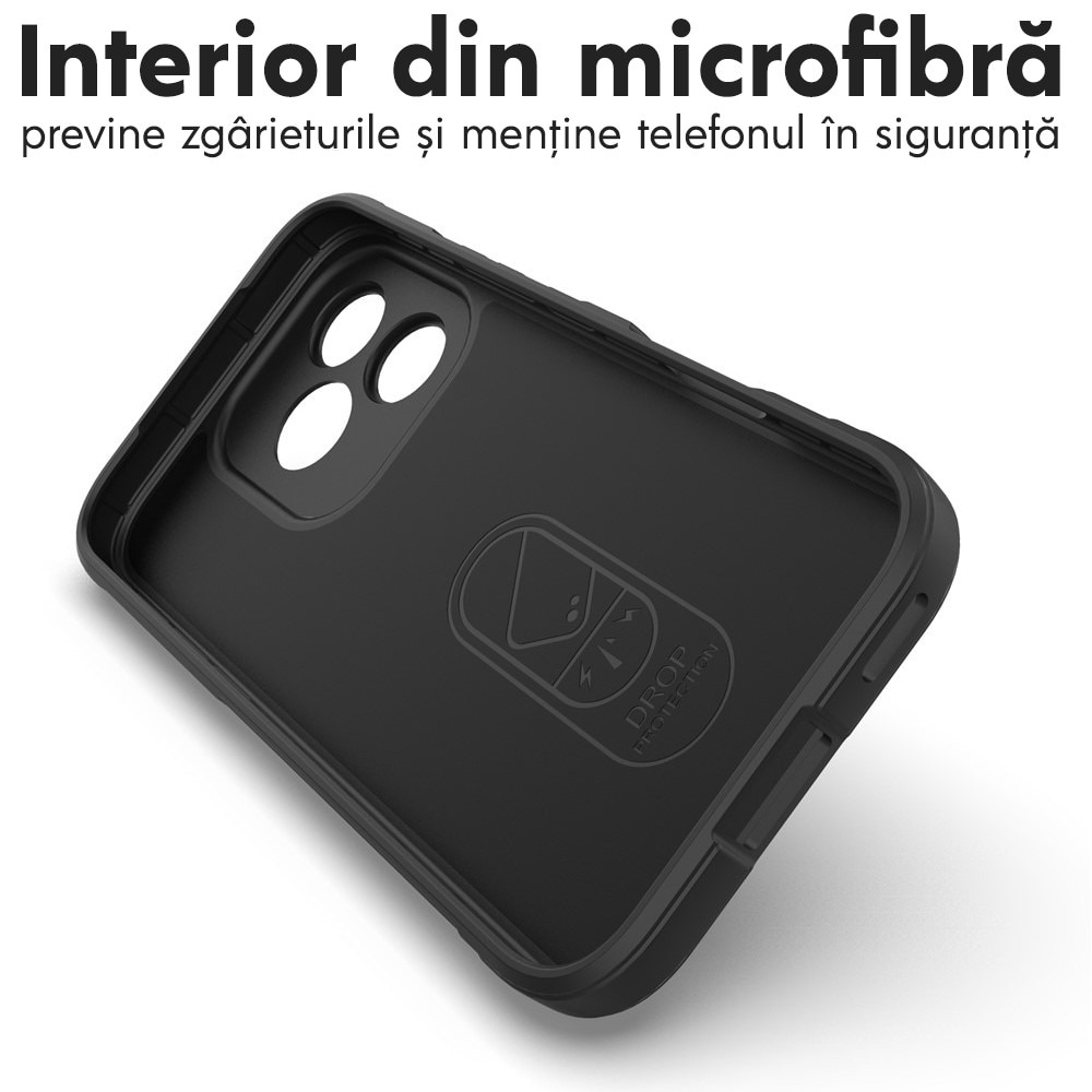Husa pentru Honor 600 Lite DaDen® Magic Shield, Antisoc, Interior microfibra, TPU, Negru