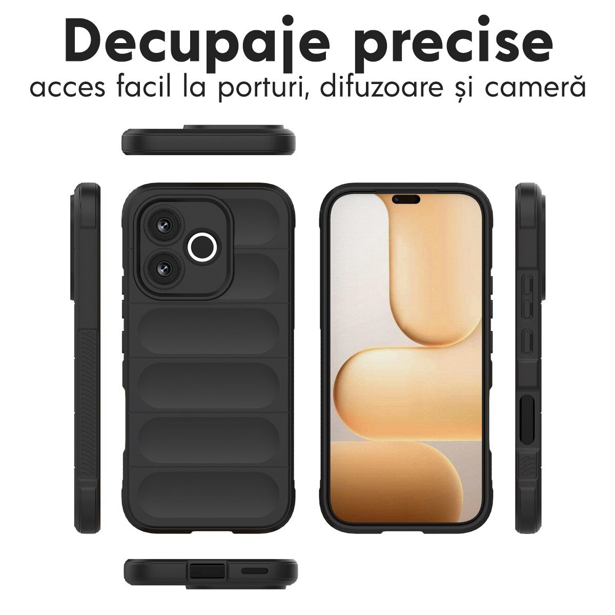 Husa pentru Honor 600 Lite DaDen® Magic Shield, Antisoc, Interior microfibra, TPU, Negru