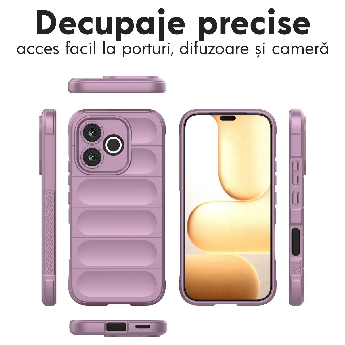 Husa pentru Honor 600 Lite DaDen® Magic Shield, Antisoc, Interior microfibra, TPU, Mov