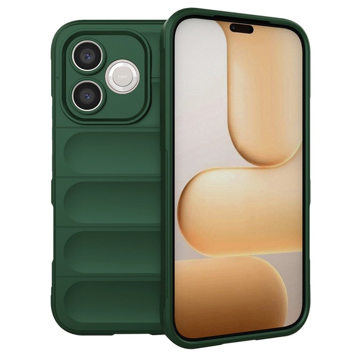 Husa pentru Honor 600 Lite DaDen® Magic Shield, Antisoc, Interior microfibra, TPU, Verde