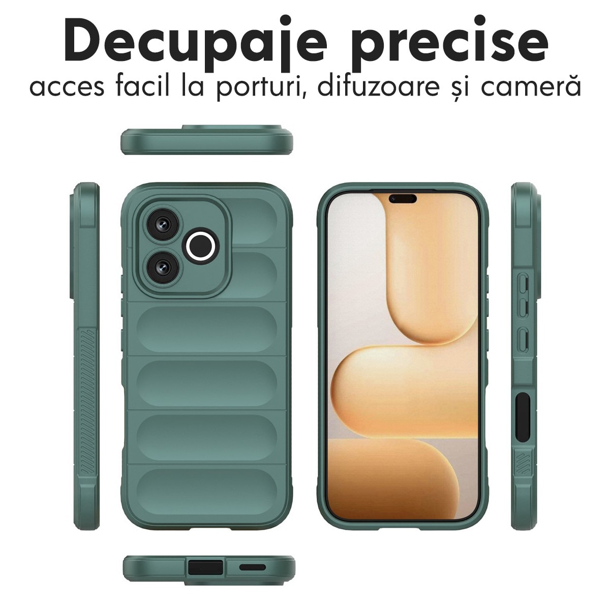 Husa pentru Honor 600 Lite DaDen® Magic Shield, Antisoc, Interior microfibra, TPU, Verde