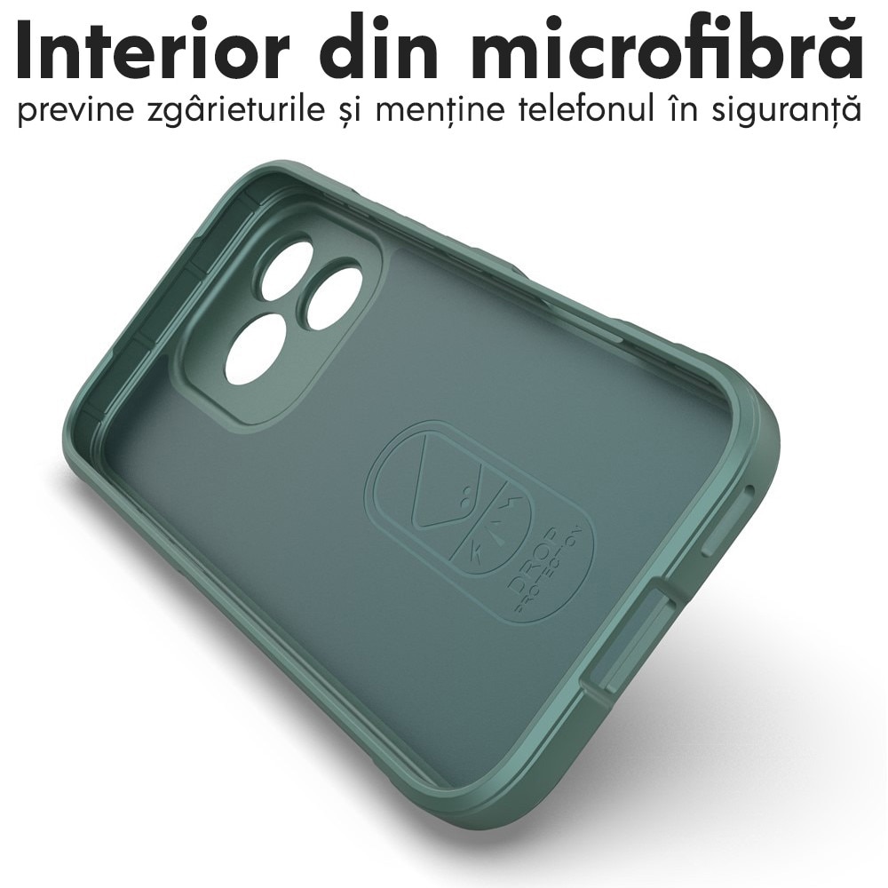 Husa pentru Honor 600 Lite DaDen® Magic Shield, Antisoc, Interior microfibra, TPU, Verde