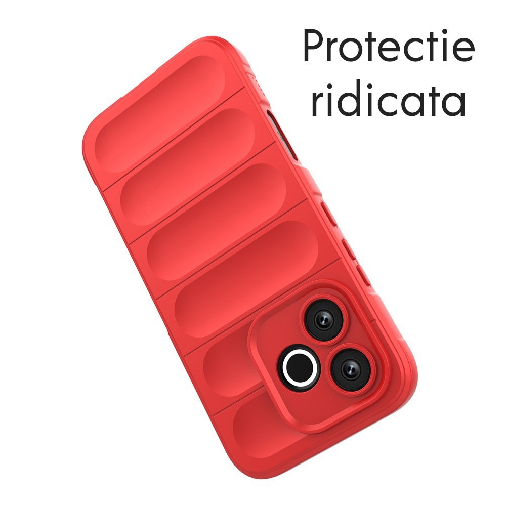 Husa pentru Honor 600 Lite DaDen® Magic Shield, Antisoc, Interior microfibra, TPU, Rosu