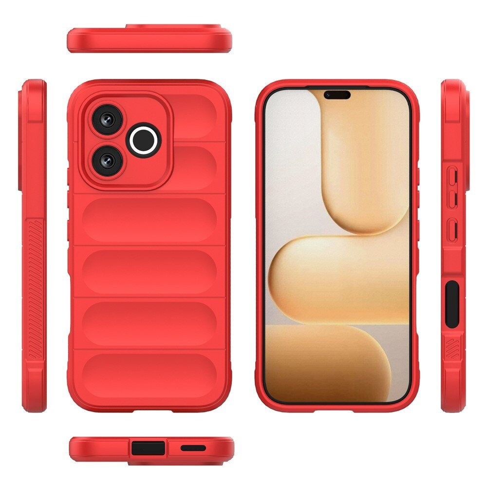 Husa pentru Honor 600 Lite DaDen® Magic Shield, Antisoc, Interior microfibra, TPU, Rosu