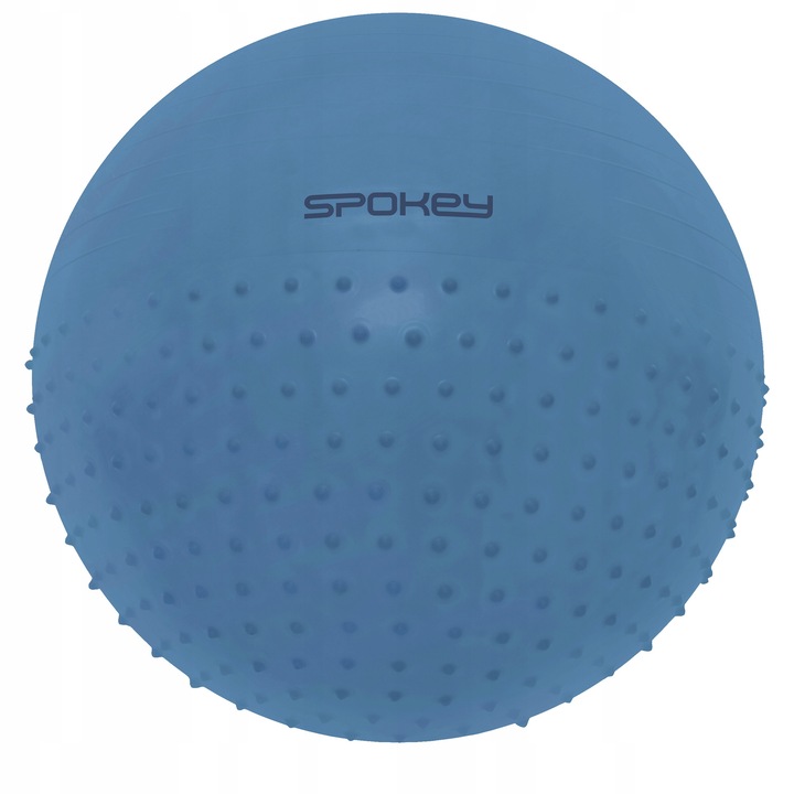Топка за гимнастика / фитнес топка Spokey HALF FIT, със система Anti-Burst, половината с масажни шипове и противоплъзгаща повърхност, от PVC, синя, 55 см, с помпа