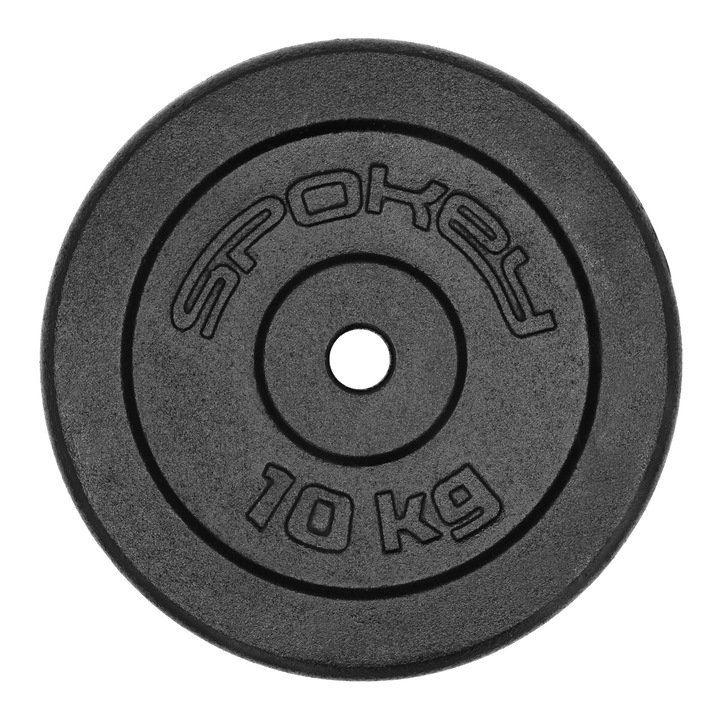 Disc greutate / placa de greutate Spokey SINIS, din fonta, orificiu 28/29 mm, negru, 10 kg