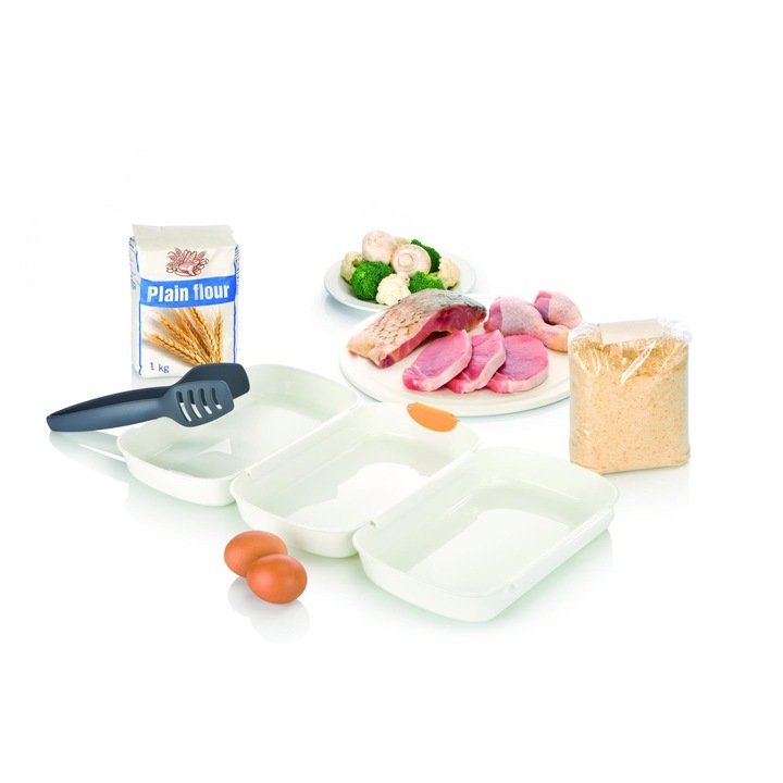 Set pentru panare / pane Tescoma Presto, din nylon si plastic, compatibil cu masina de spalat vase, grafit, 1 set