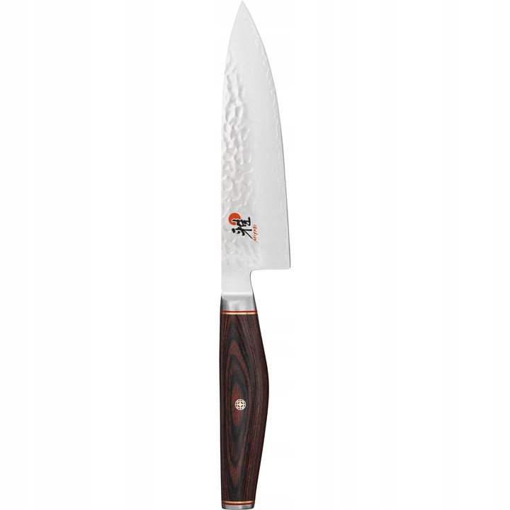 Cutit de bucatarie Miyabi 6000MCT Gyutoh 16 cm, lama MicroCarbide MC63 CRYODUR® hartuit, finisaj Tsuchime, tais Honbazuke, maner lemn pakka (kokobolo), argintiu/maro, 1 buc