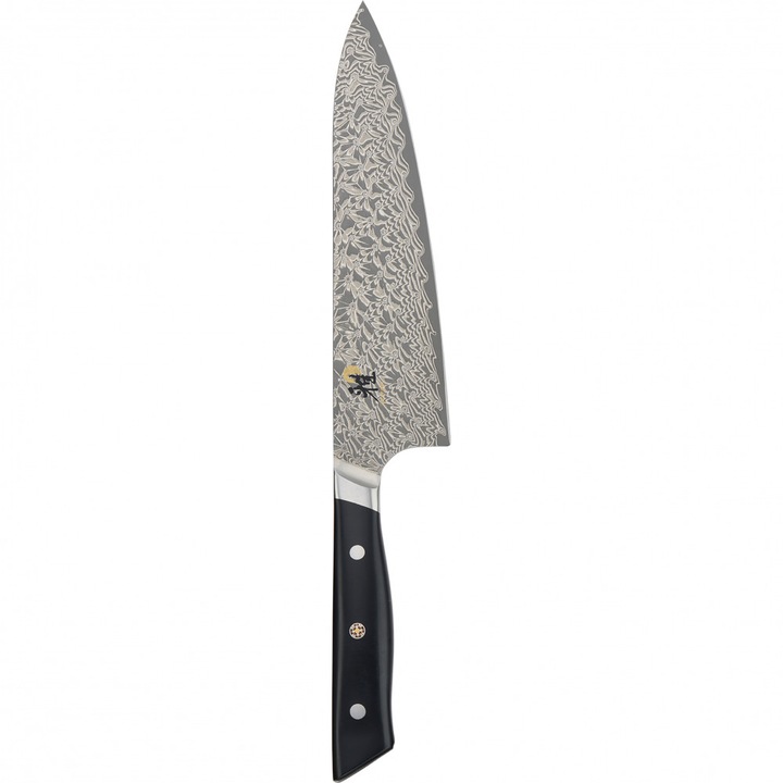 Cutit gyuto Miyabi 800DP FRIODUR, cutit japonez din otel inoxidabil, lama 20 cm, maner din lemn Pakka, 61 HRC, negru/inox, 1 buc