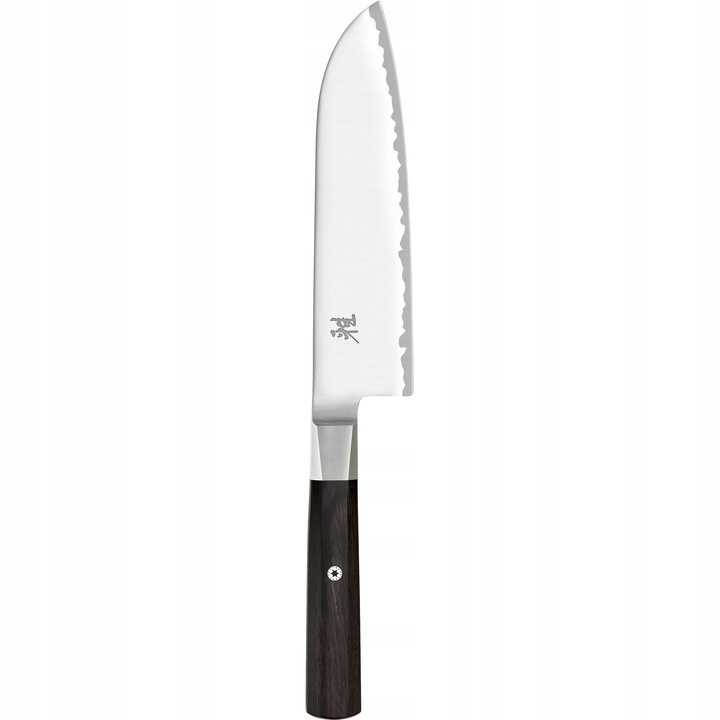 Miyabi 4000FC santoku kés, FC61 acélból készült, FRIODUR jéggel edzett konyhakés, Katana-Edge él, nyolcszögletű Pakka fa nyél, fekete/ezüst, 18 cm