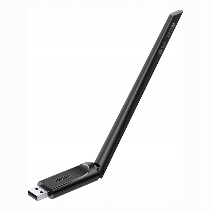 Ugreen CM878 USB adapter, kétsávos WiFi 6 dongle (600/287 Mb/s), Bluetooth 5.4, 6 dBi külső antenna és belső antenna, USB-A, fekete