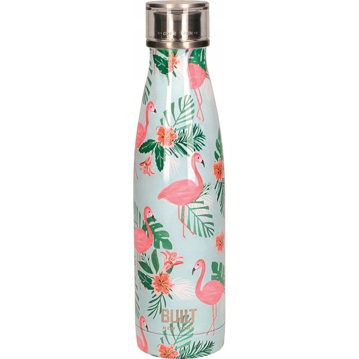 Sticla termica Built 500ml dublu perete roz flamingo
