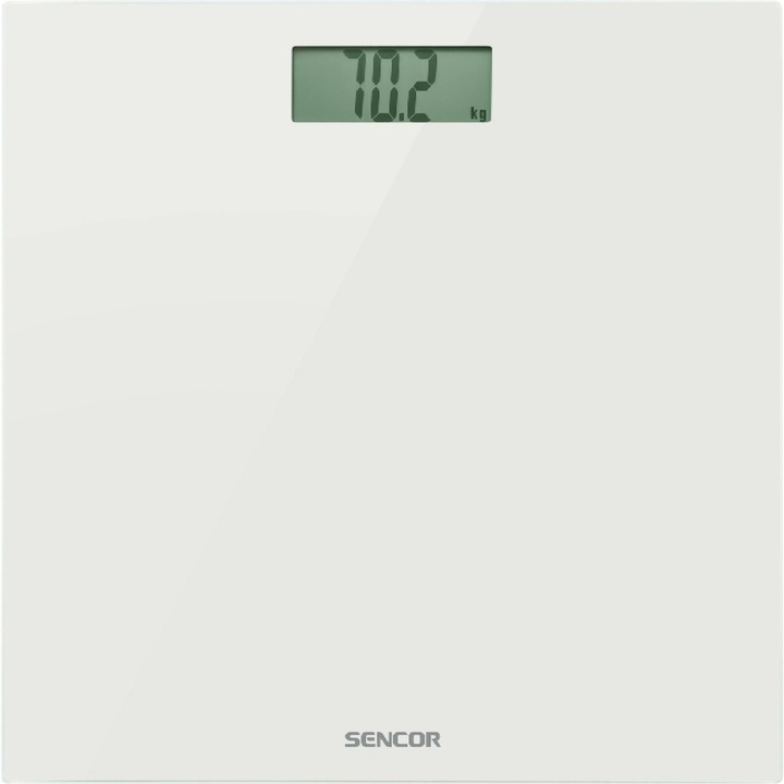Cantar de baie Sencor SBS 2301WH, electronic, alb, sticla, 150kg, 21mm