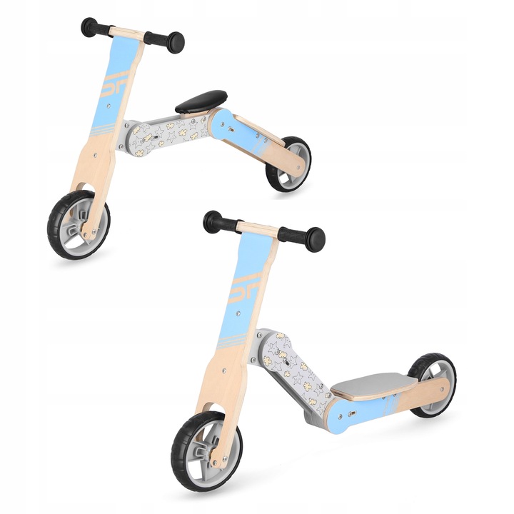 Баланс колело и тротинетка Spokey WOO-RIDE MULTI дърво 96x34см многоцветен