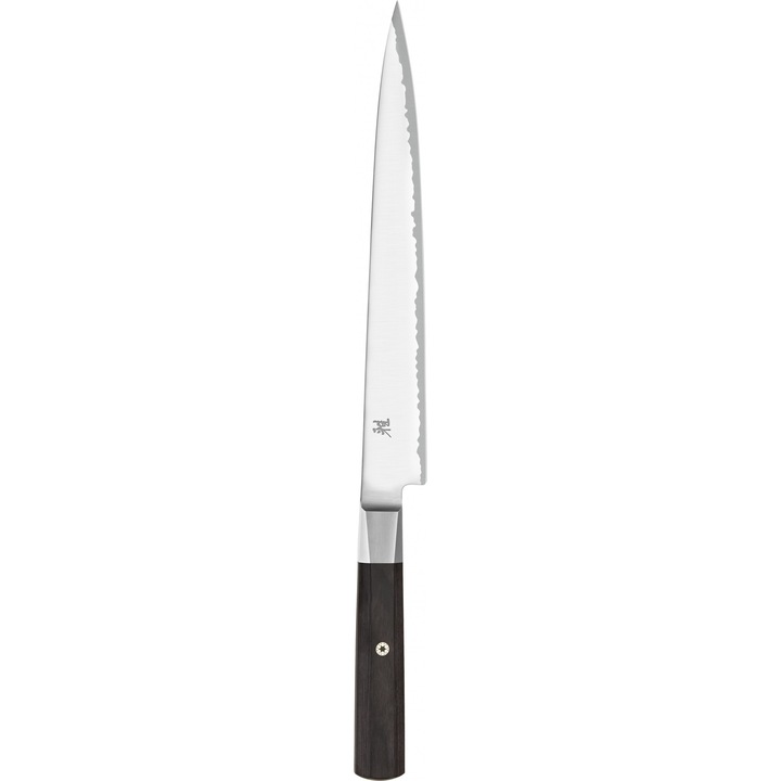 Miyabi 4000FC sujihiki kés, filézőkés, 24 cm-es friodur FC61 acél penge Katana-Edge éllel, Pakka fa nyél, sötétbarna