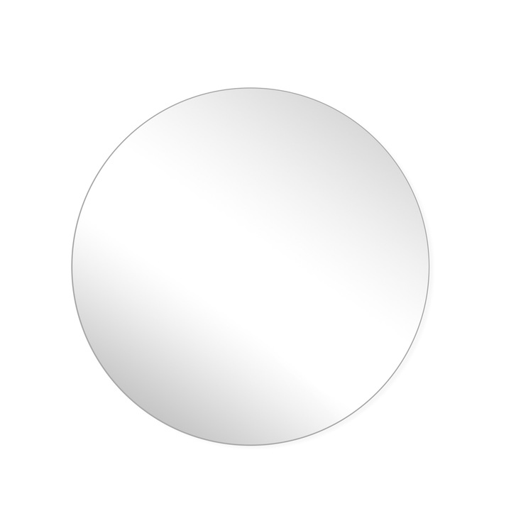 Kerek Keret Nélküli Fürdőszoba Tükör, Bytelike, 70 cm Átmérő, Edzett Üveg Típusú Biztonsági Üveg, Rozsda- és Oxidációgátló Réteg, Tiszta HD Reflexió, Polírozott Élek, Nedvességálló