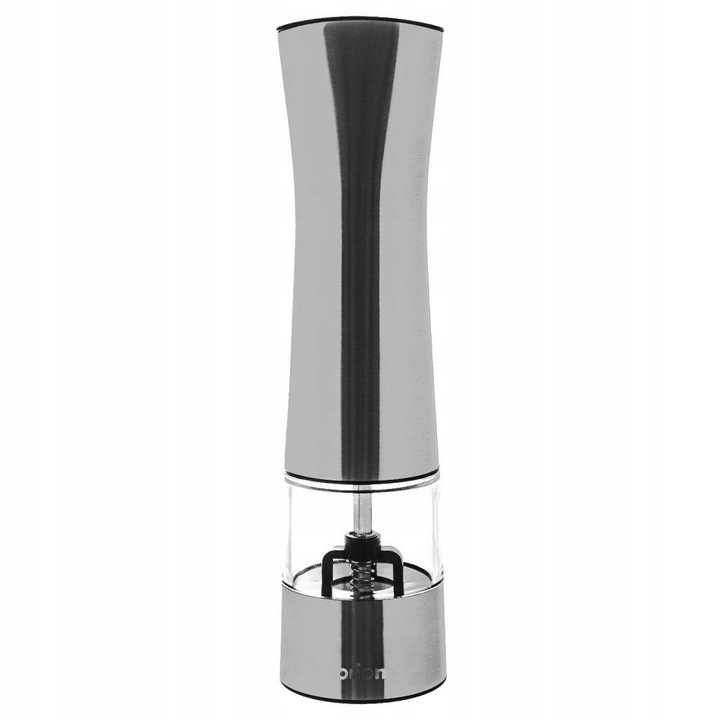 Macinator electric / rasnita Orion Model 130224 din otel inoxidabil, mecanism ceramic, reglaj grosime, argintiu, 21,5 cm