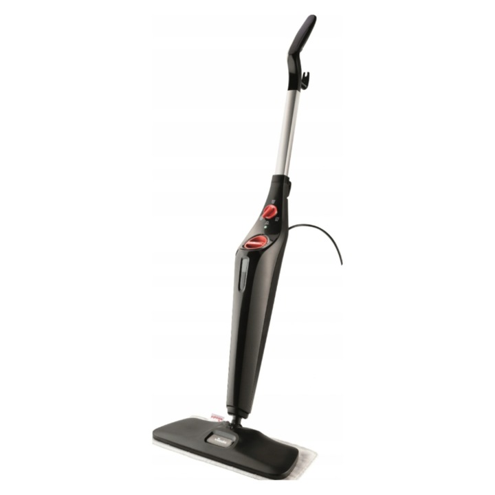 Mop cu abur Vileda Steam Plus XXL, elimina 99,9% bacterii fara chimicale, pregatit in 15 secunde, reglare nivel abur, 1550 W, rezervor 0,40 l, negru, 1 buc.