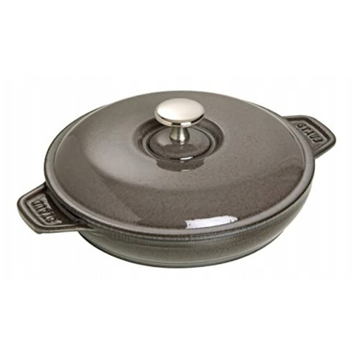 Staub öntöttvas kerek edény fedővel, 20cm, szürke, 750ml