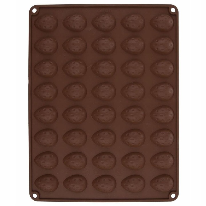 Forma din silicon Orion, tava de copt pentru biscuiti in forma de nuca, antiaderenta, rezistenta la temperaturi -40°C/+220°C, maro, 27,5 x 18,5 cm
