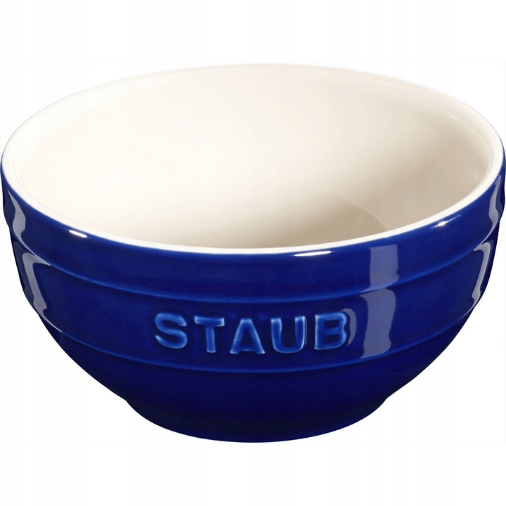 Bol/salatiera Staub, colectie ceramica, emaliat, rezistent la zgarieturi, albastru, 12 cm
