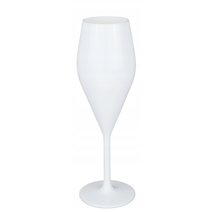 Set 2 bucati, pahare pentru sampanie Gimex Eleganza, din melamina, fara BPA, alb, 2 x 100 ml