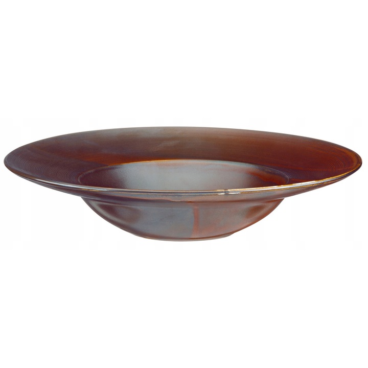Verlo Fire mélytányér, porcelán, kalapált szerkezettel, réz, 29.2cm