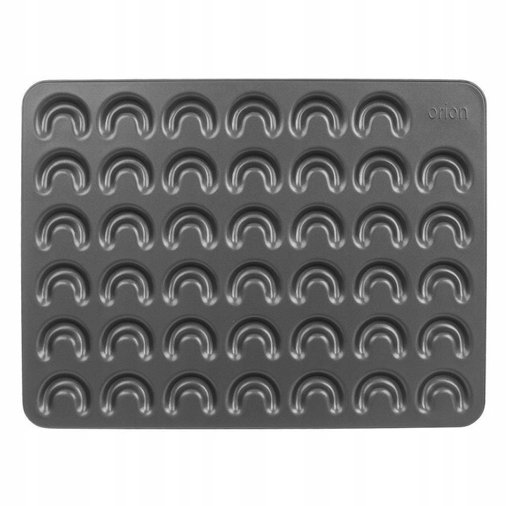 Tava/forma pentru copt cornulete Orion 120035, 41 cavitati, otel carbon cu strat antiaderent, negru, 1 buc