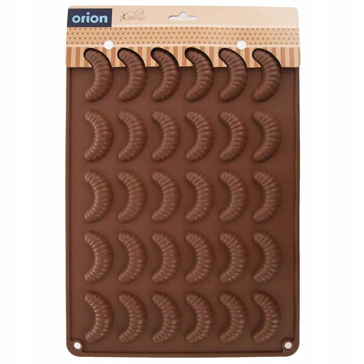 Forma silicon Orion 30 bucati maro 34.5x24.5x1.2cm pentru copt cornulete