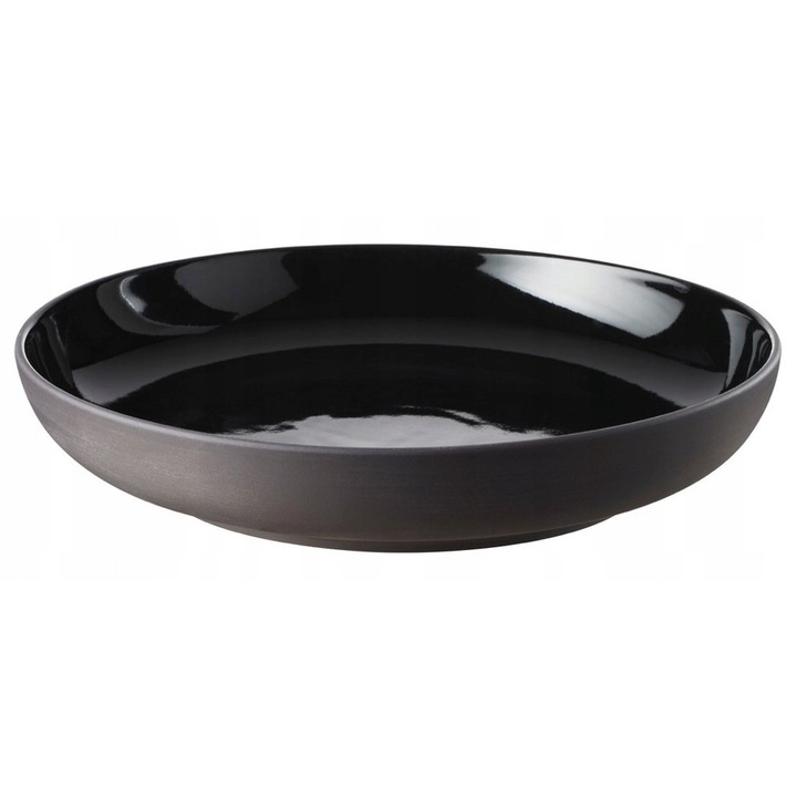 Revol Solid fekete porcelán tányér 23.5x4.5cm 0.7l