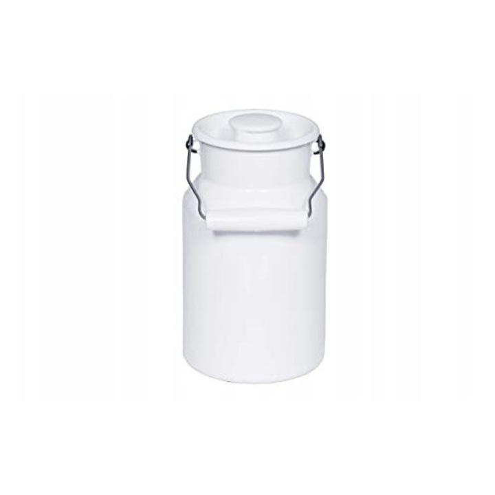 Riess Classic r-0505-033 tejkiöntő/kanna, zománcozott, légmentesen záródó műanyag fedéllel és műanyag markolatú fém fogantyúval, fehér, 1 L