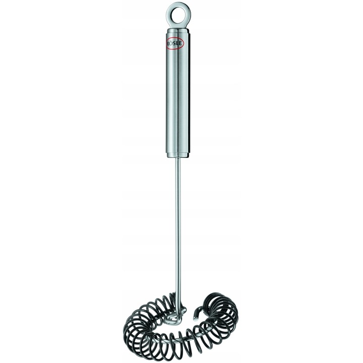 Tel spiralat Rosle, tel de bucatarie Seria Rundgriff, din silicon si otel inoxidabil 18-10, rezistent la 220°C, compatibil cu masina de spalat vase, inox/negru, 27 cm
