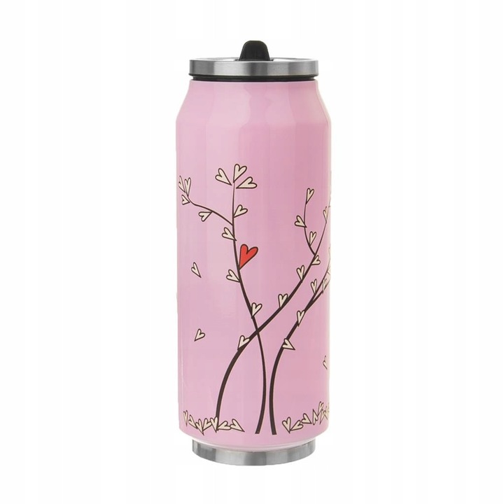Orion termosz bögre 400ml rózsaszín rozsdamentes acél 17x6.5cm