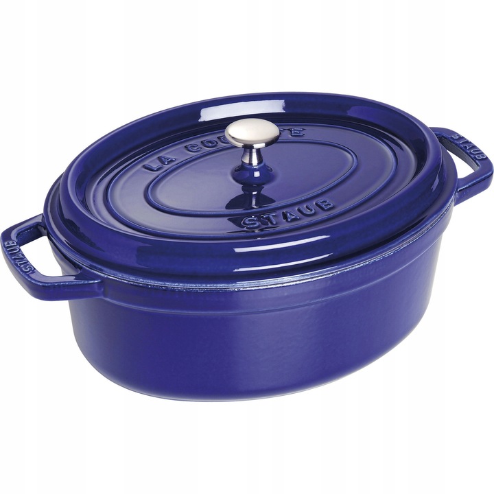 Staub ovális öntöttvas edény 4.2 l kék 29x35.3x15.5 cm