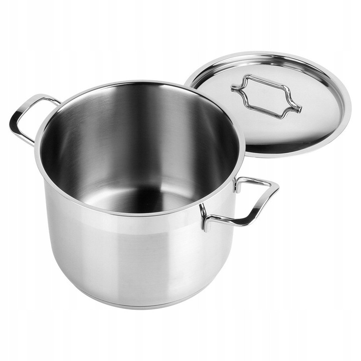 Vilde rozsdamentes acél edény / lábas, univerzális indukciós és gázfőzőlaphoz, fedővel, ezüst, 4,6 L