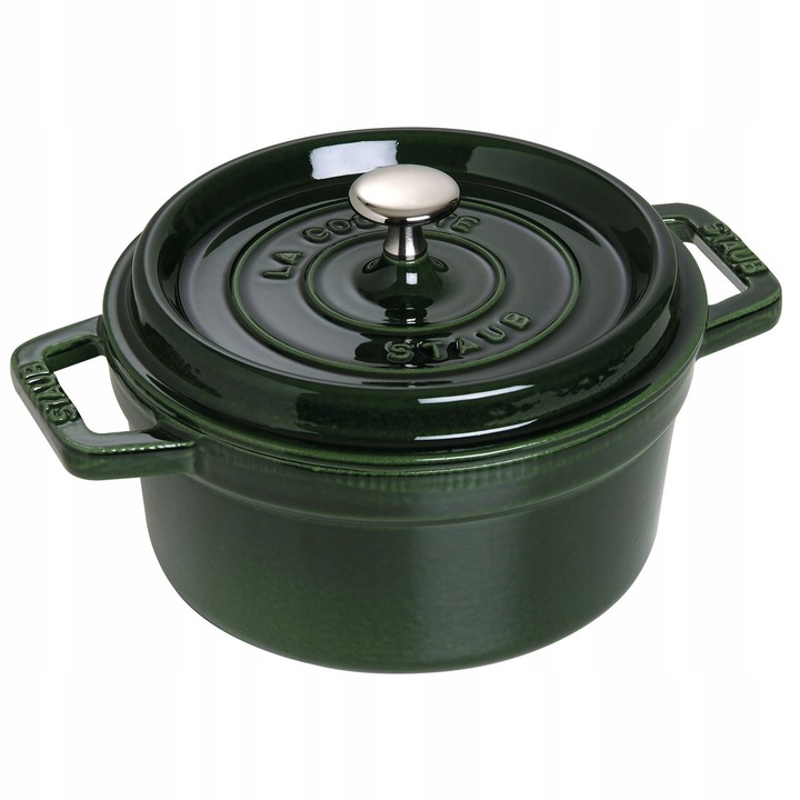 Staub La Cocotte kerek öntöttvas edény, 2.2 l, zöld, zománcozott, 4.2 kg