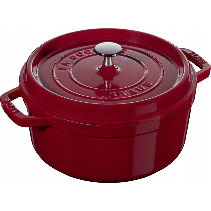 Staub La Cocotte öntöttvas edény, zománcozott, indukciós és sütőben használható, gesztenyebarna, 6,7 l, 28 cm