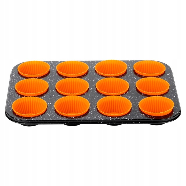 Vilde gránit sütőtepsi szilikon formákkal, 12 muffinhoz
