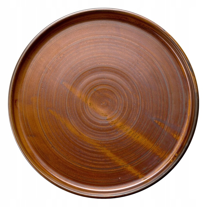 Verlo Fire lapostányér, porcelán, reaktív máz, kalapált textúra, mosogatógépben mosható, patinás réz, 25 cm