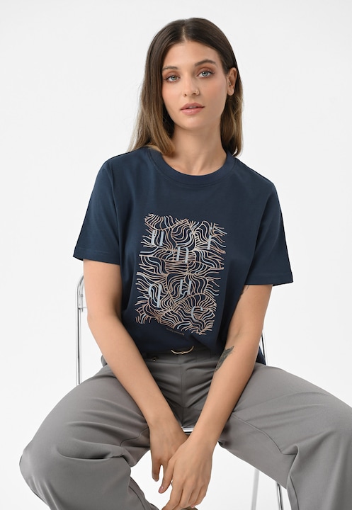 Tricou dama Volcano T-Uniq albastru marin, Albastru marin