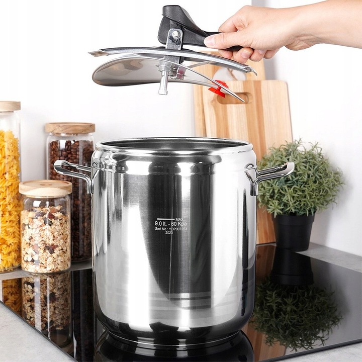 Vilde kukta, rozsdamentes acél, indukciós és gázfőzőlappal kompatibilis, inox, 9 L