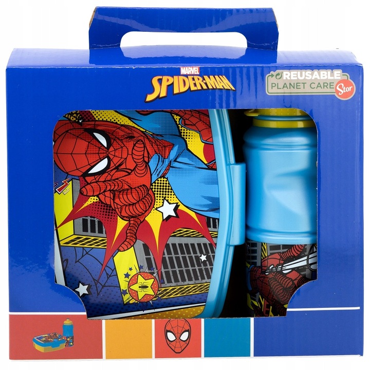 Комплект кутия за обяд и бутилка Stor Spiderman, 420мл, 17x13.5x5.5см, червен