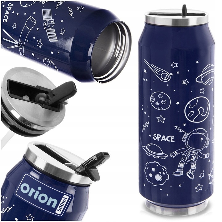 Cana termos Orion 500ml izolatie vid albastru 7x7x19cm